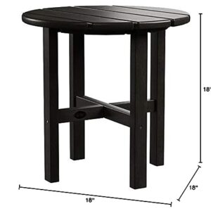 Trex Outdoor Furniture Cape Cod Round 18-Inch Side Table, Charcoal Black