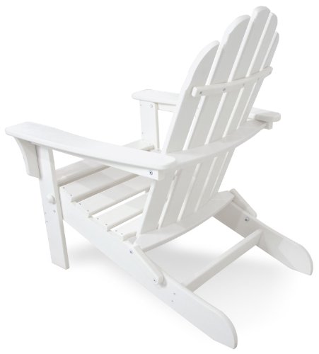 Trex Outdoor Furniture by Polywood TXA53CW Cape Cod Folding Adirondack Chair, Classic White