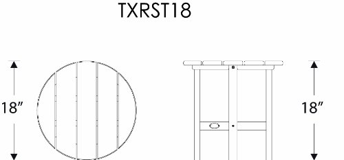 Trex Outdoor Furniture Cape Cod Round 18-Inch Side Table, Charcoal Black