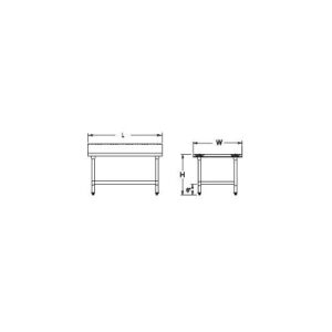 GSW Commercial Work Table with Stainless Steel Top, 1 Galvanized Undershelf, 1-1/2" Backsplash & Adjustable Bullet Feet, NSF Approved (24" D x 24" L x 35" H)