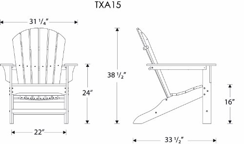 Trex Outdoor Furniture Yacht Club Shellback Adirondack Chair in Charcoal Black