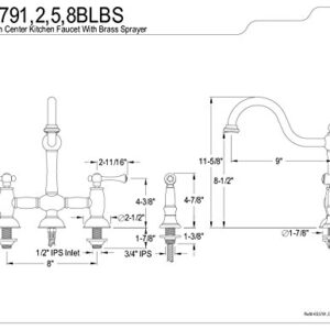 Kingston Brass KS3798BLBS Restoration Bridge Kitchen Faucet, Brushed Nickel