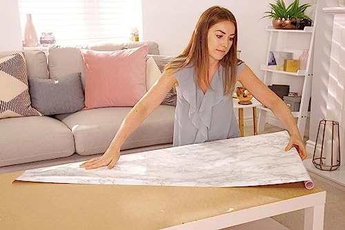 d-c-fix 346-0306 Decorative Self-Adhesive Film, Grey Marble, 17" x 78" Roll