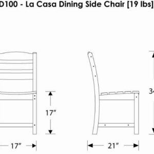 POLYWOOD TD100SA La Casa Café Dining Side Chair, Sand