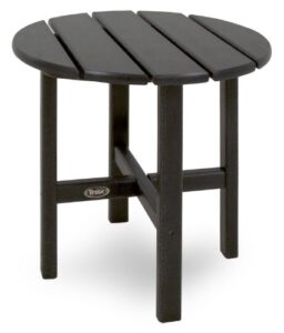 trex outdoor furniture cape cod round 18-inch side table, charcoal black