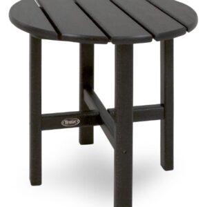 Trex Outdoor Furniture Cape Cod Round 18-Inch Side Table, Charcoal Black