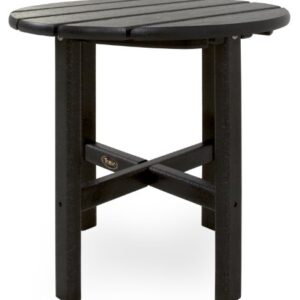 Trex Outdoor Furniture Cape Cod Round 18-Inch Side Table, Charcoal Black