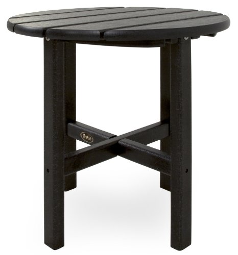 Trex Outdoor Furniture Cape Cod Round 18-Inch Side Table, Charcoal Black