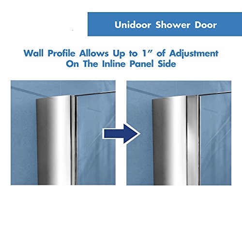 DreamLine Unidoor 37-38 in. W x 72 in. H Frameless Hinged Shower Door with Shelves in Brushed Nickel, SHDR-20377210S-04