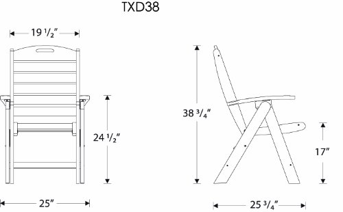 Trex Outdoor Furniture Yacht Club Folding Highback Chair, Tree House