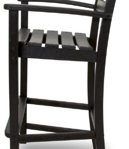 Trex Outdoor Furniture Monterey Bay Bar Arm Chair, Charcoal Black