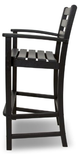 Trex Outdoor Furniture Monterey Bay Bar Arm Chair, Charcoal Black