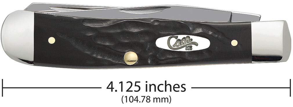 Case WR XX Pocket Knife Rough Black Jigged Synthetic Trapper Item #18221 - (6254 SS) - Length Closed: 4 1/8 Inches