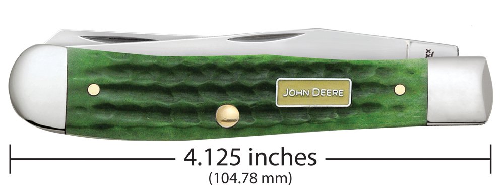 Case WR XX Pocket Knife John Deere Green Trapper Item #15707 - (6254 SS) - Length Closed: 4 1/8 Inches