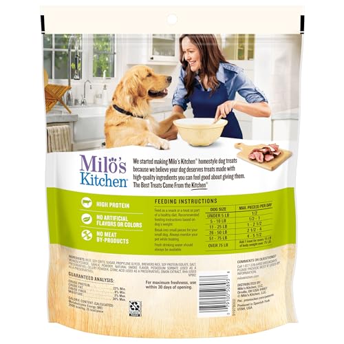 Milo's Kitchen Homestyle Dog Treats, Beef Sausage Slices, 18 Ounce, High Protein, No Artificial Flavors