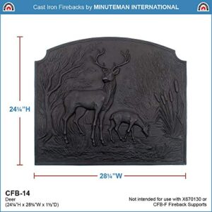 Minuteman International Deer Cast Iron Fireback, Black