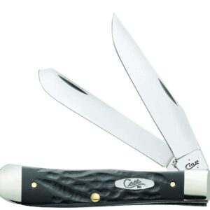 Case WR XX Pocket Knife Rough Black Jigged Synthetic Trapper Item #18221 - (6254 SS) - Length Closed: 4 1/8 Inches