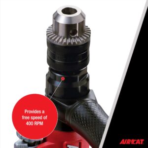 AIRCAT Pneumatic Tools 4450: 1/2-Inch Reversible Composite Drill Air Tool, Side Handle, 400 RPM, .60 HP Motor