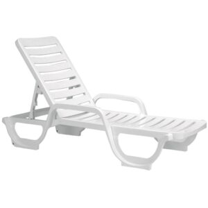 case of 18 grosfillex bahia stacking adjustable resin chaise - white