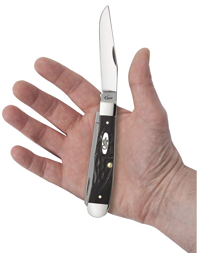 Case WR XX Pocket Knife Rough Black Jigged Synthetic Trapper Item #18221 - (6254 SS) - Length Closed: 4 1/8 Inches