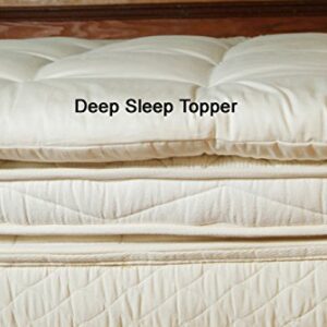 Holy Lamb Organics Quilted Wool Deep Sleep Mattress Topper - QUEEN