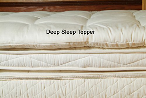 Holy Lamb Organics Quilted Wool Deep Sleep Mattress Topper - QUEEN