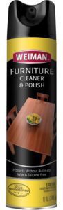 weiman wood & furniture cleaner & polish - 12 ounce - aerosol protect clean polish wax your wood tables chairs cabinets