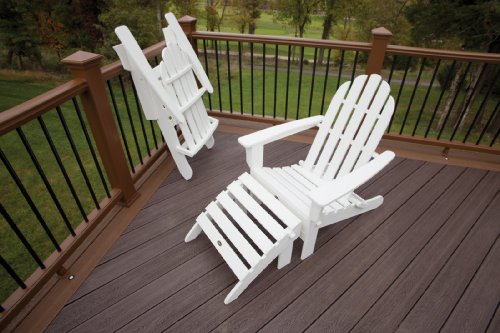 Trex Outdoor Furniture by Polywood TXA53CW Cape Cod Folding Adirondack Chair, Classic White