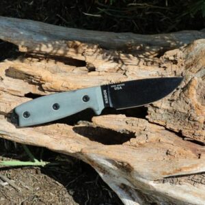 ESEE Knives Model 3P-B Fixed Blade Knife, Black Molded Polymer Sheath, Ambidextrous Belt Clip Plate