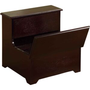 King's Brand Cherry Finish Wood Bedroom Bed Storage Step Stool