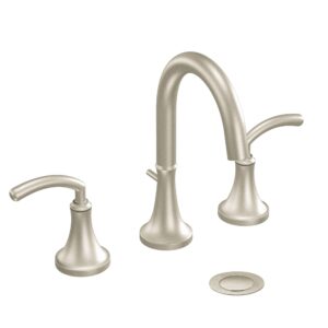 moen ts6520bn icon two-handle high arc bathroom faucet without valve, brushed nickel