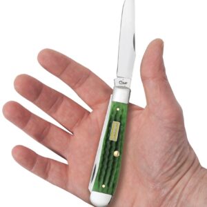 Case WR XX Pocket Knife John Deere Green Trapper Item #15707 - (6254 SS) - Length Closed: 4 1/8 Inches