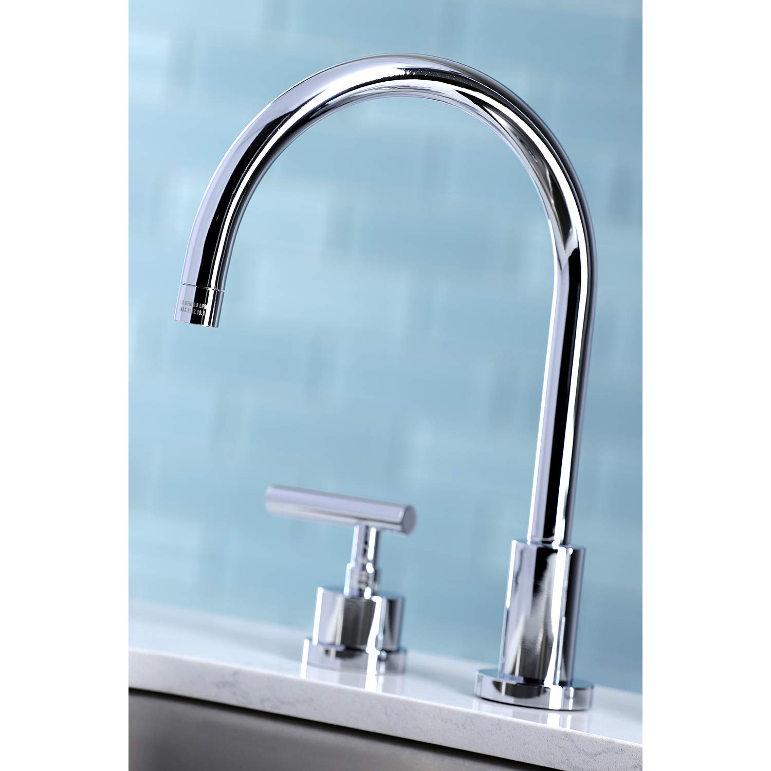 Kingston Brass KS8721CML Manhattan Widespread Kitchen Faucet, 7-7/8-Inch, Polished Chrome