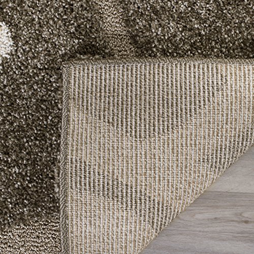 SAFAVIEH Florida Shag Collection Accent Rug - 4' x 6', Smoke & Beige, Floral Design, Non-Shedding & Easy Care, 1.2-inch Thick Ideal for High Traffic Areas in Foyer, Living Room, Bedroom (SG459-7913)