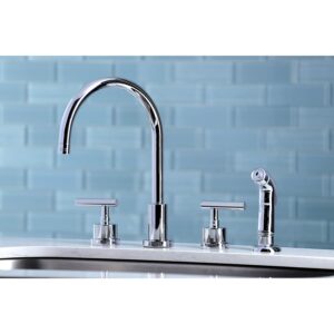 Kingston Brass KS8721CML Manhattan Widespread Kitchen Faucet, 7-7/8-Inch, Polished Chrome