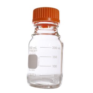 pyrex 100ml round media storage bottles, with gl45 screw cap, ea