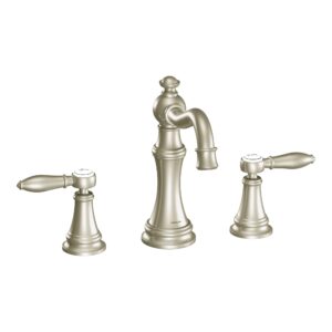 moen ts42108bn weymouth two-handle high arc bathroom faucet trim kit, valve required, brushed nickel