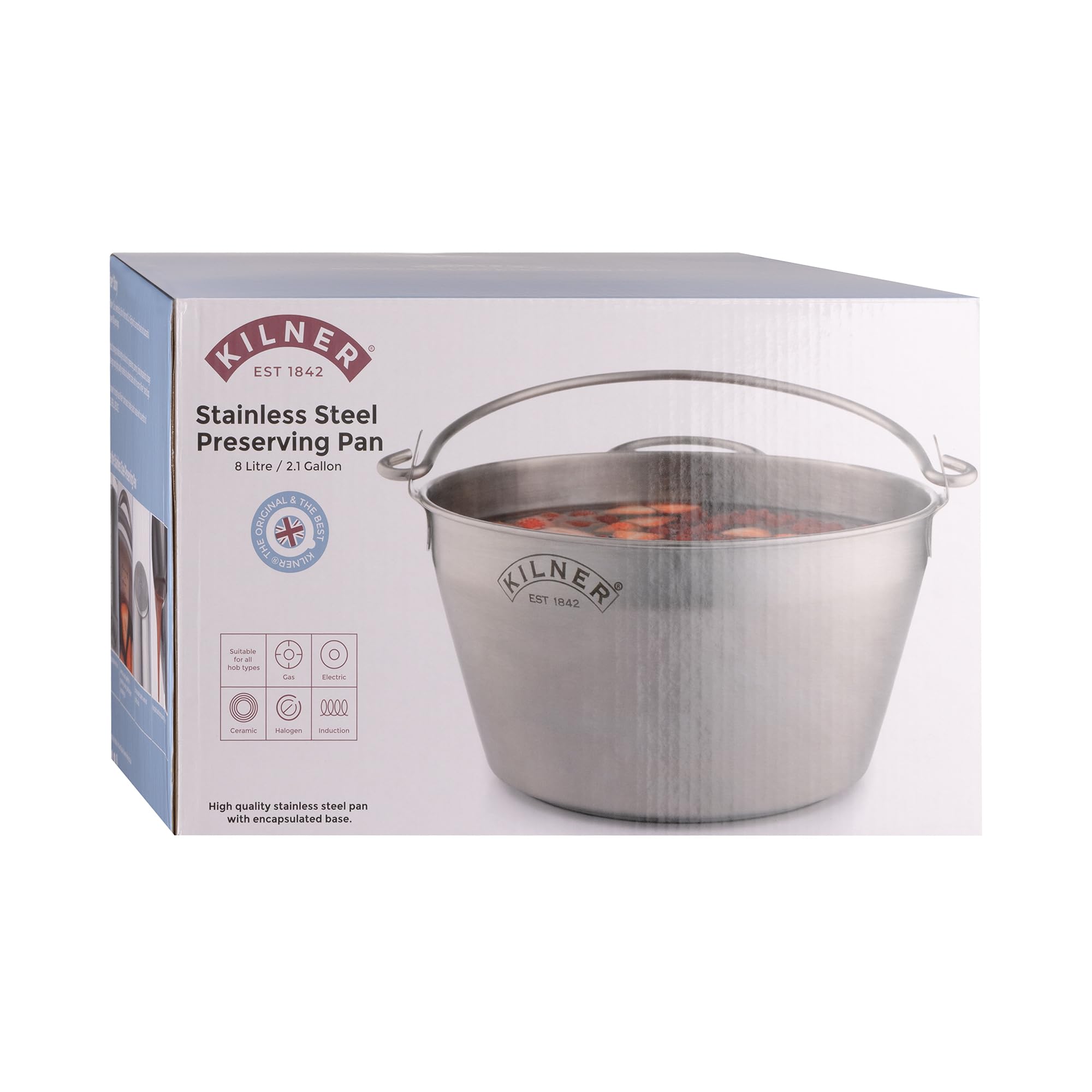 Kilner Silver Stainless Steel Preserving Jam Pan