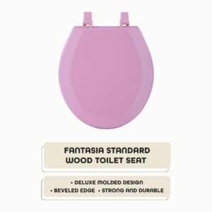 Standard Wood Toilet Seat, Tea Rose - 17 Inch - Fits All Standard Size Fixtures - Easy to Install Fantasia by Achim Home Decor