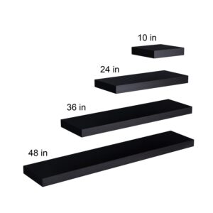 SEI Furniture Chicago Wall Floating Shelf, 36", Black