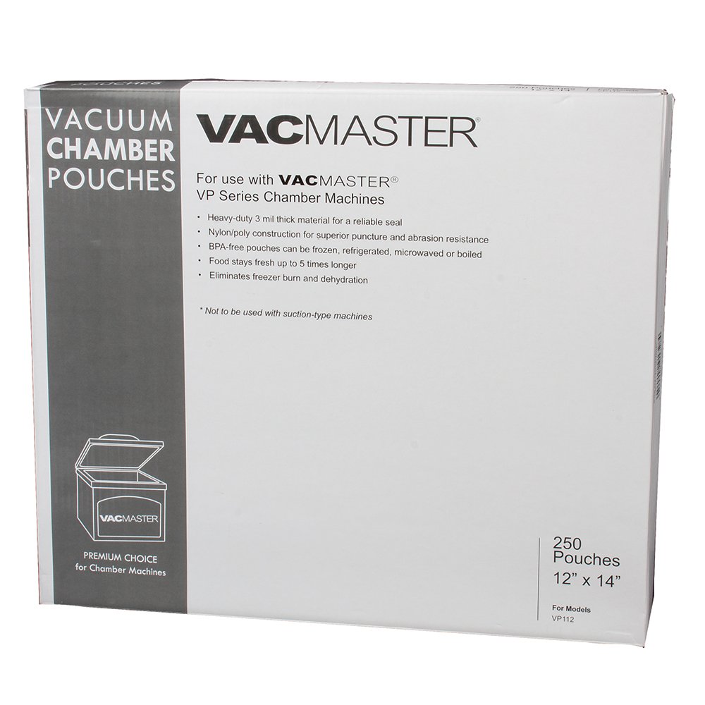 VacMaster 40728 3-Mil Vacuum Chamber Pouches, 12-Inch by 14-Inch, 250 per Box