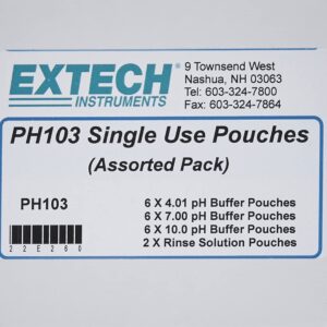 Extech PH103 Tripak Buffer Pouches 4, 7 and 10 pH with Rinse Solution Kit