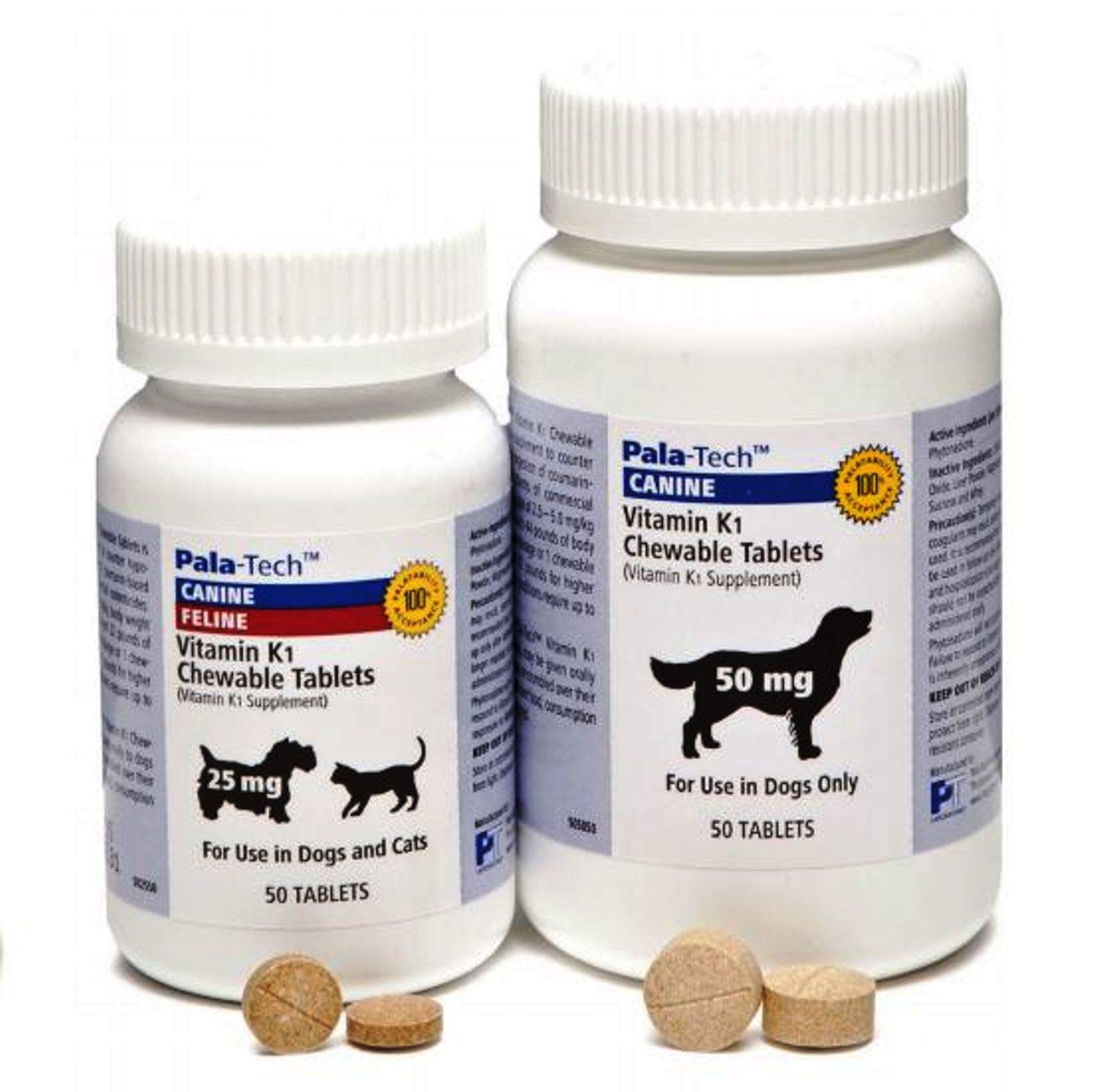 Pala-Tech Vitamin K1 Chewable Tablets For Dogs & Cats, 25 mg, 50 Tablets by Unknown