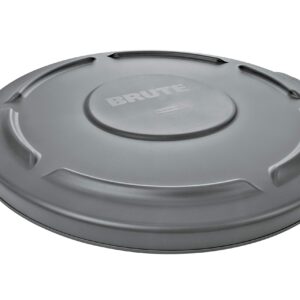 Rubbermaid Commercial Products BRUTE Heavy-Duty Trash/Garbage Can Lid, Gray, Compatible with 55-Gallon BRUTE Container, Pack of 3