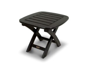 trex outdoor furniture yacht club side table, 21-inch by 18-inch, charcoal black