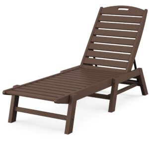 POLYWOOD Stackable Nautical Chaise, Mahogany