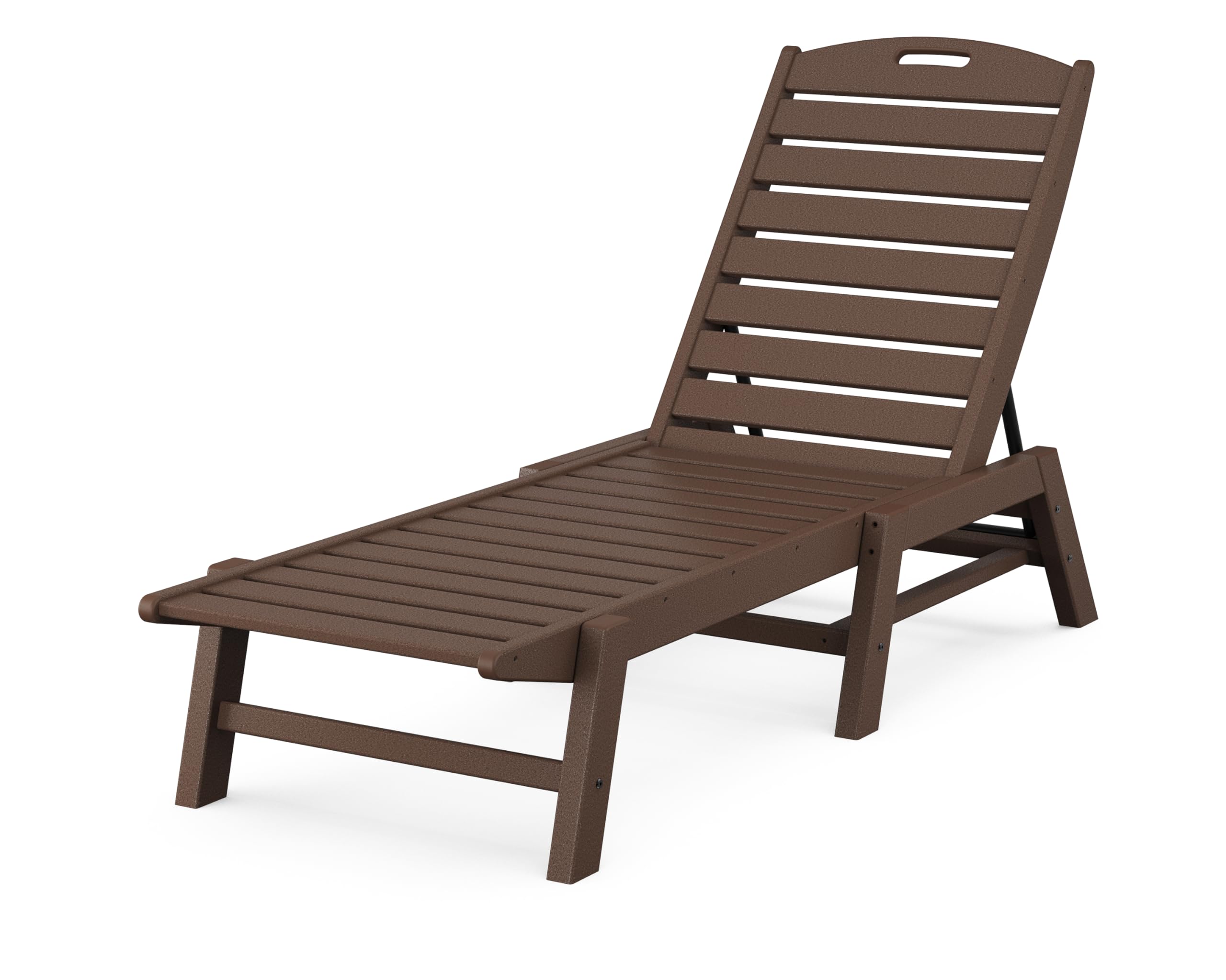 POLYWOOD Stackable Nautical Chaise, Mahogany