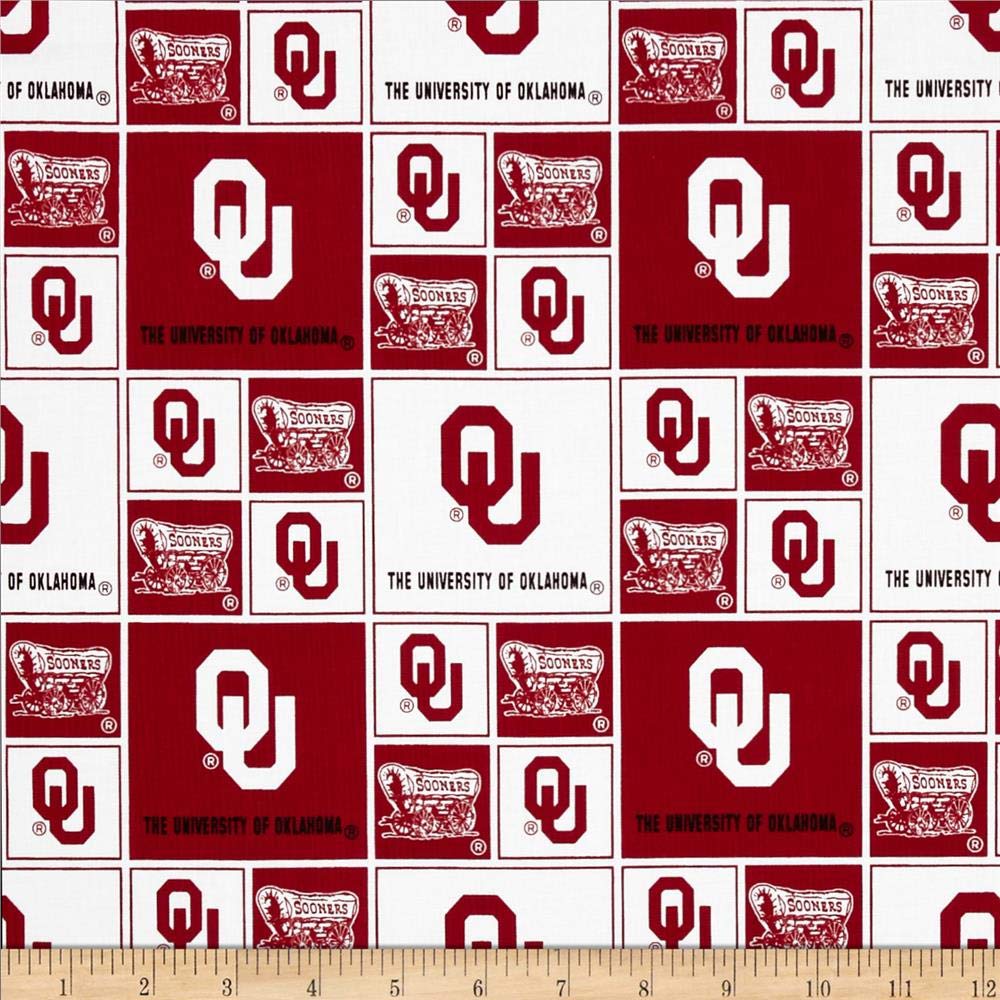 Cotton University of Oklahoma Sooners College Team Sports Cotton Fabric Print By the Yard