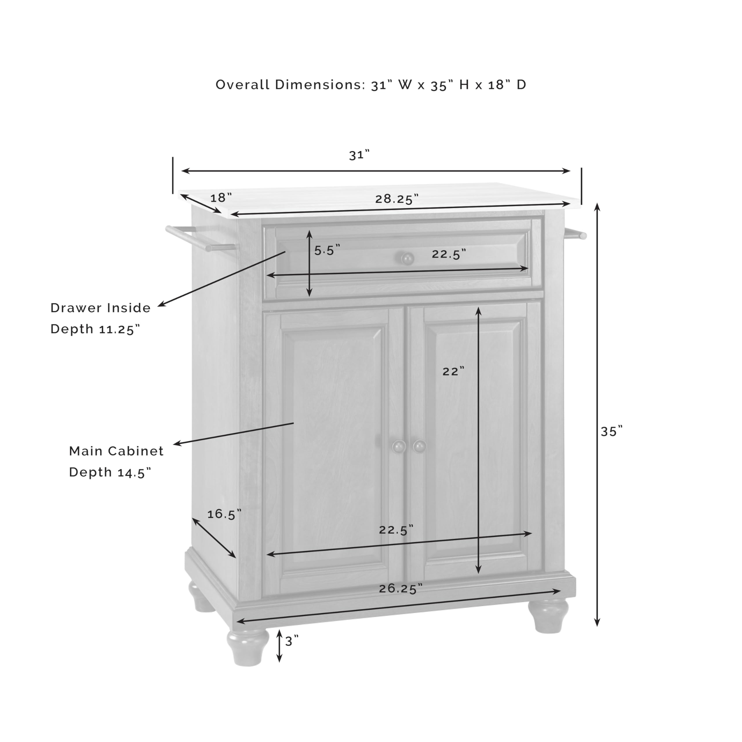 Crosley Furniture Cambridge Stainless Steel Top Small Rolling Kitchen Island Storage Cart, Microwave Stand, Mahogany