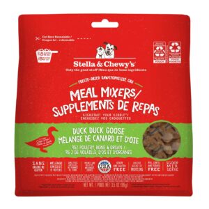 Stella & Chewy's Freeze Dried Raw Duck Duck Goose Meal Mixer – Dog Food Topper for Small & Large Breeds – Grain Free, Protein Rich Recipe – 3.5 oz Bag